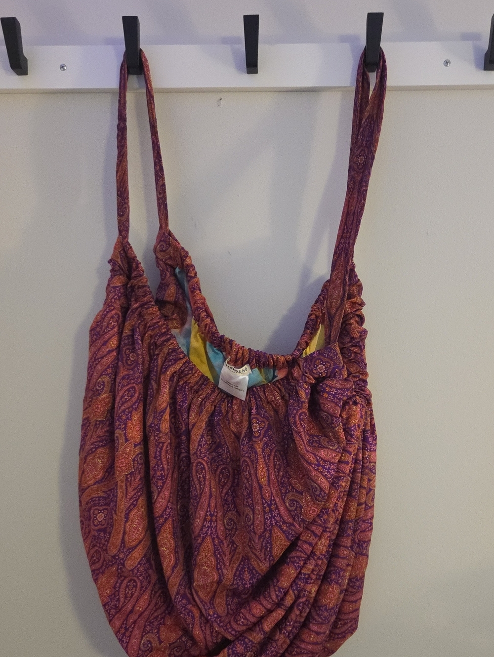 Boho Paisley Shoulder Bag in Purple and Orange